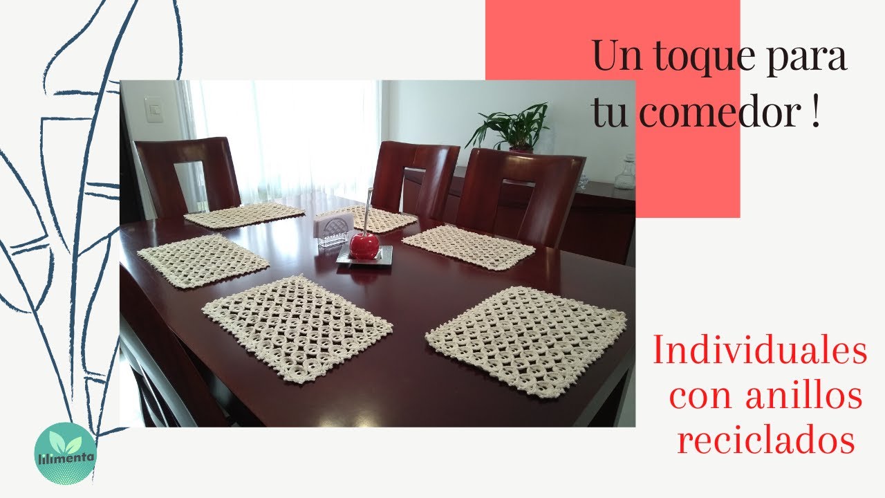 Individuales con anillos reciclados de latas de bebidas !!