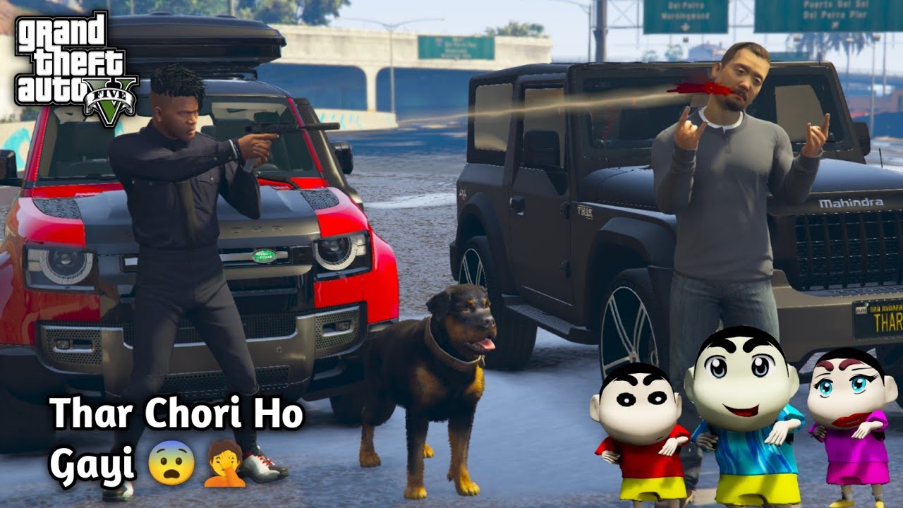 GTA 5: Thar Got Stolen By Shinchan ' Friend😨🤦Franklin Got Angry 😡 Shinchan Become💵||Ps Gamester||
