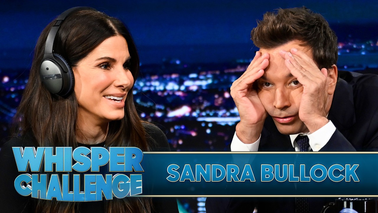 Whisper Challenge with Sandra Bullock | The Tonight Show Starring Jimmy Fallon