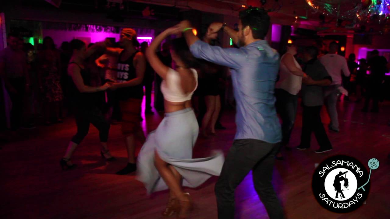 Karel Flores and Marco Ferrigno social dancing at Salsamania