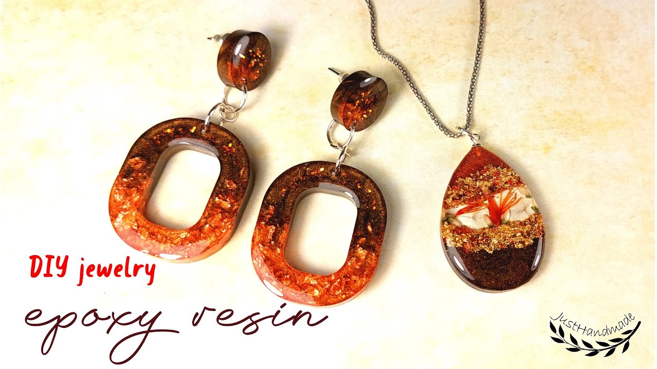 ~JustHandmade~ Epoxy resin DIY jewelry with mica powder & metallic flakes - tutorial /jewelry design