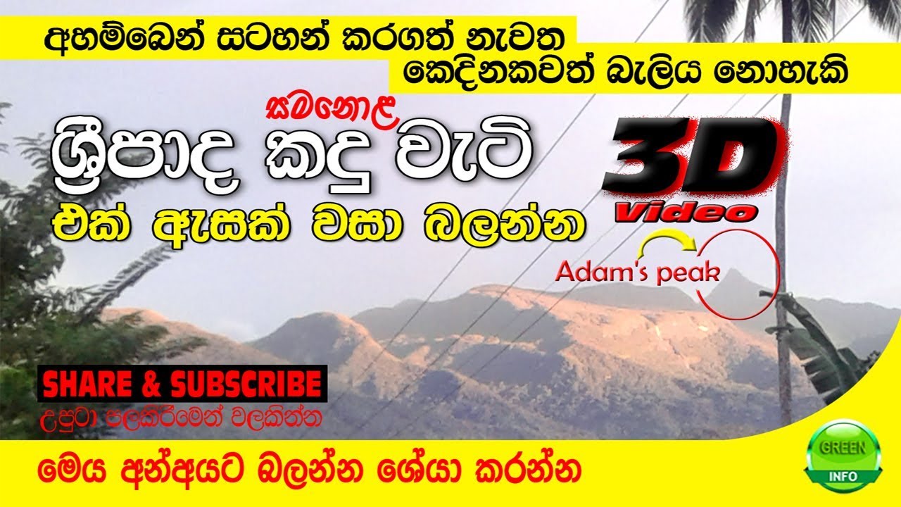 Sripada Mountains 3D View (ශ්&zwj;රී පාද කදු 3d video)