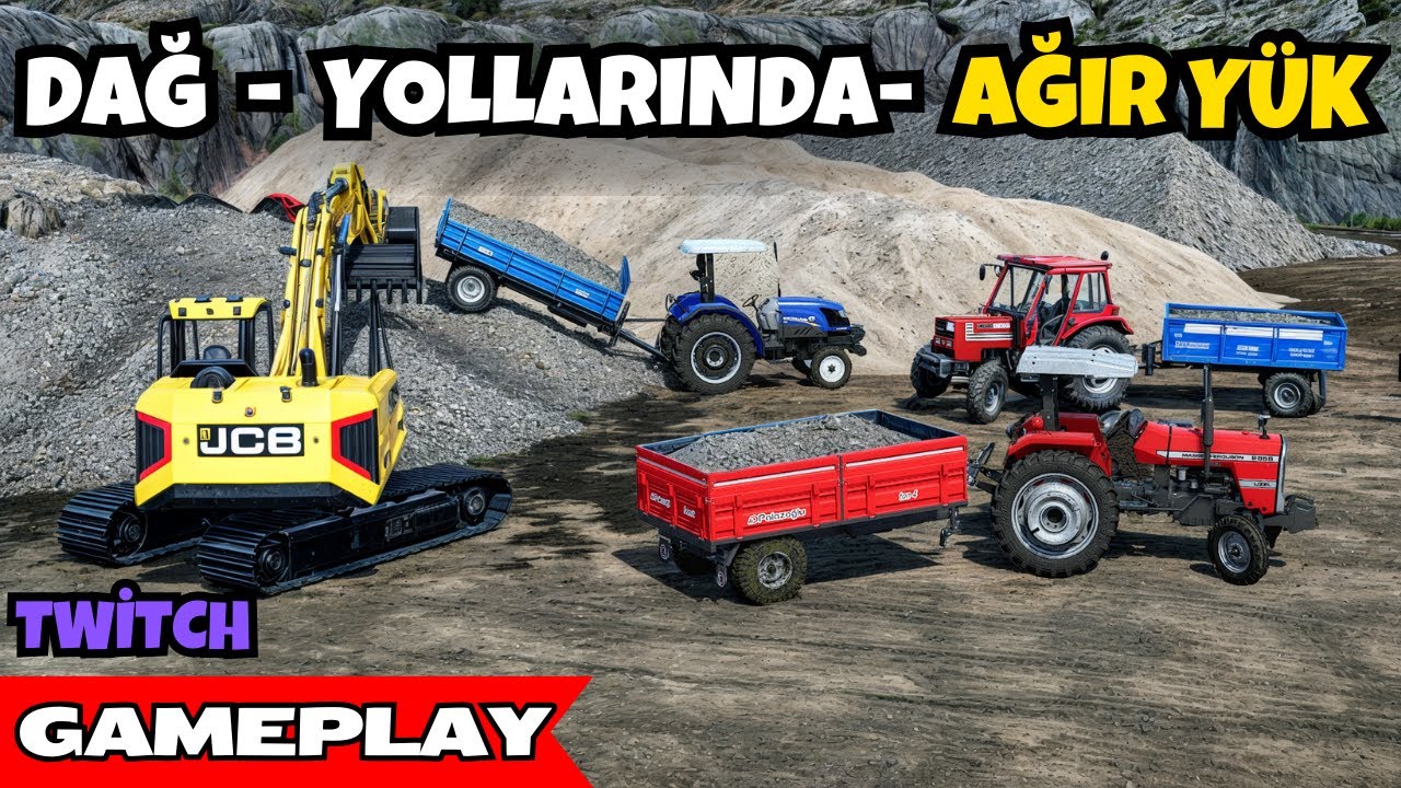 DEV EKSKAVATÖR İLE ŞANTİYENİN EĞİMLİ YOLLARINDA ÇAKIL SEVKİYATI | FS 22 | FARMİNG SİMULATOR 22