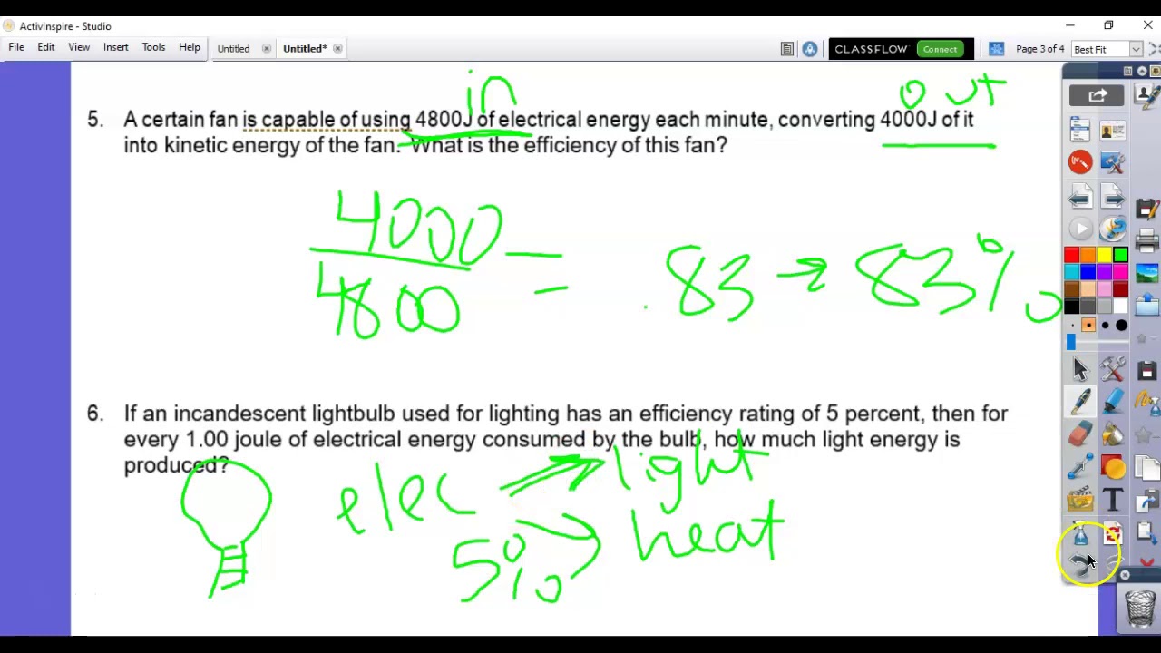 Energy Efficiency Practice Problems