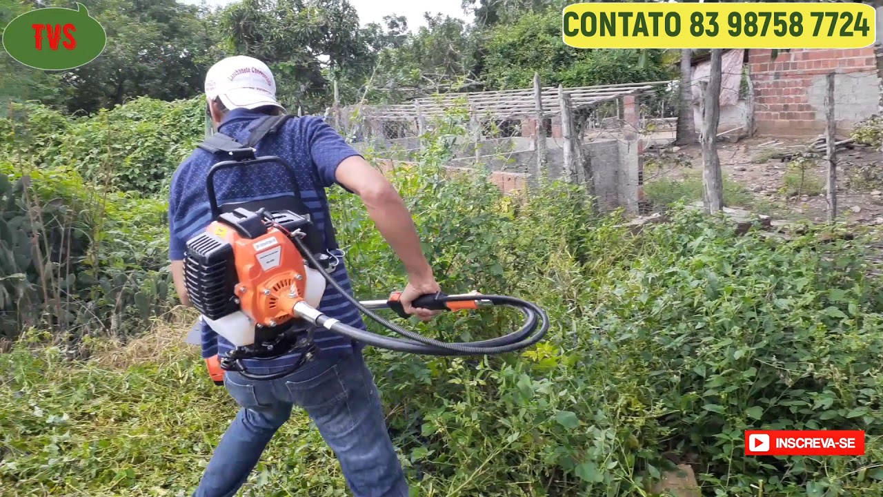 TESTANDO A MÁQUINA COM O CLIENTE  ROÇADEIRA A GASOLINA... STV