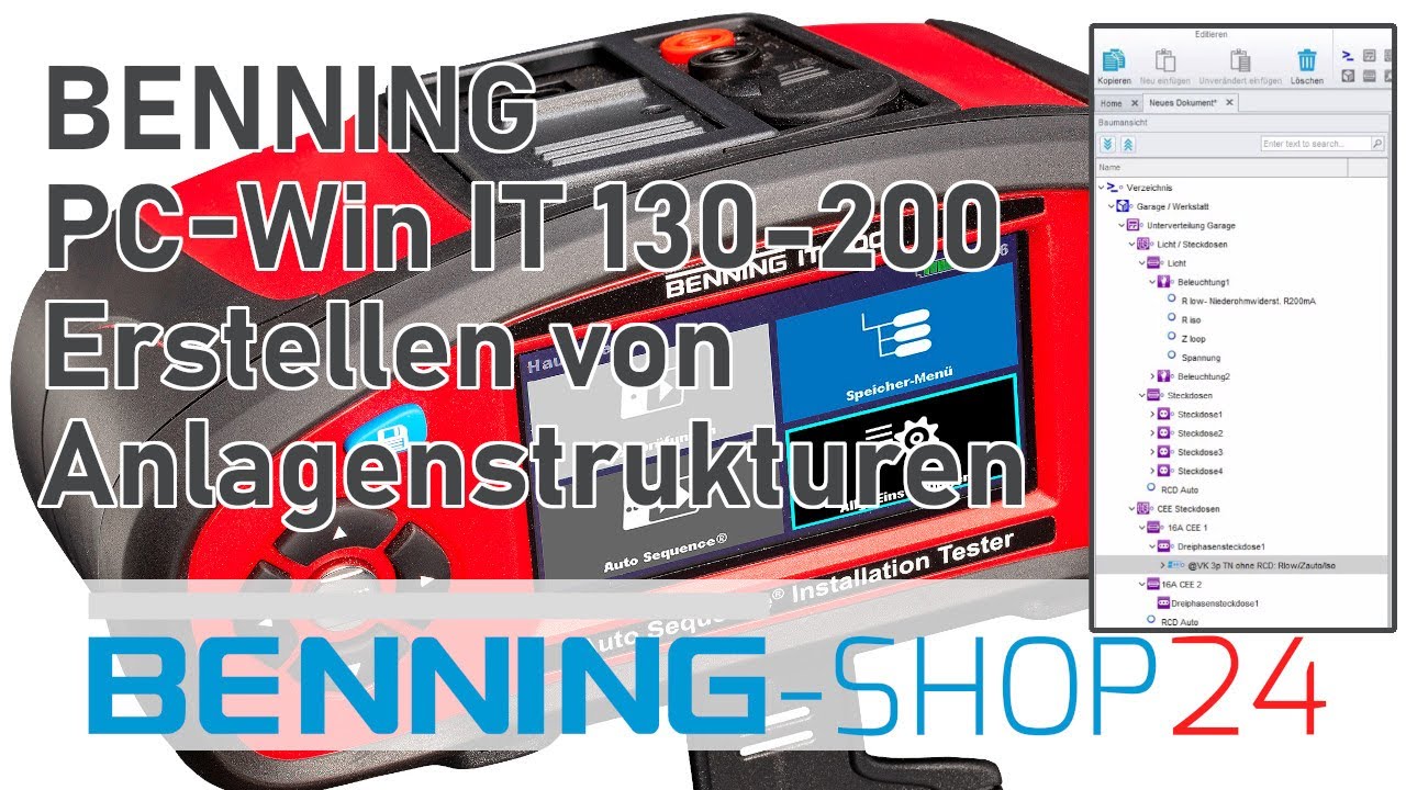 BENNING PC Win IT 130-200: Anlagenstruktur erstellen