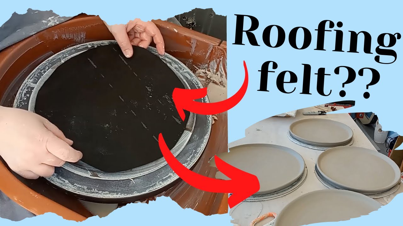 Throwing thinner pottery plates using roofing felt- new technique!