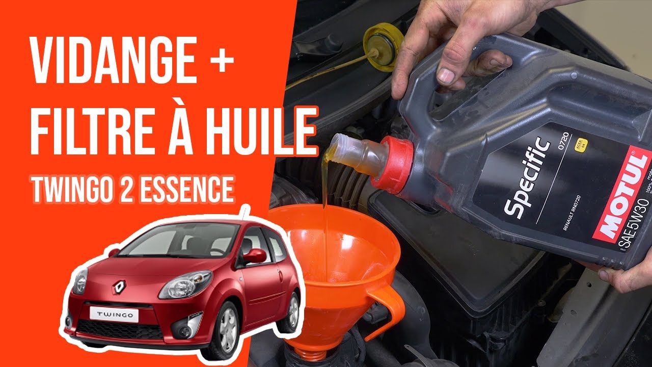 Vidange et changement du filtre à huile TWINGO 2 1.2 🛢