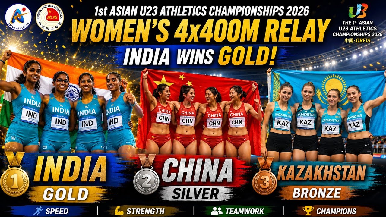 India Wins GOLD! 🥇 Sensational PB in Women's 4x400m Relay | Asian U23 Athletics 2026