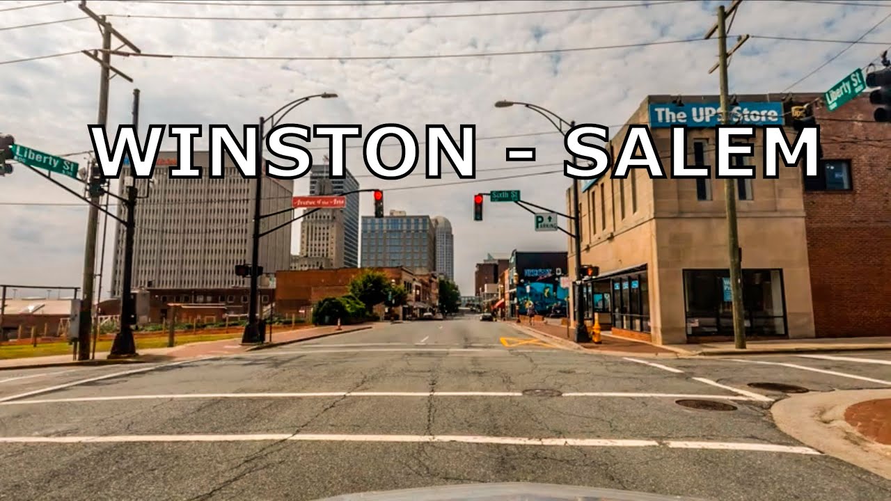 Winston Salem 4K - Driving Downtown - North Carolina