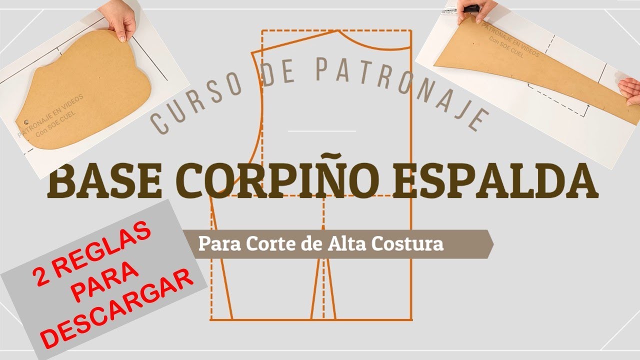 Base de Corpiño Espalda - Curso de Patronaje - Para Corte de Alta Costura.