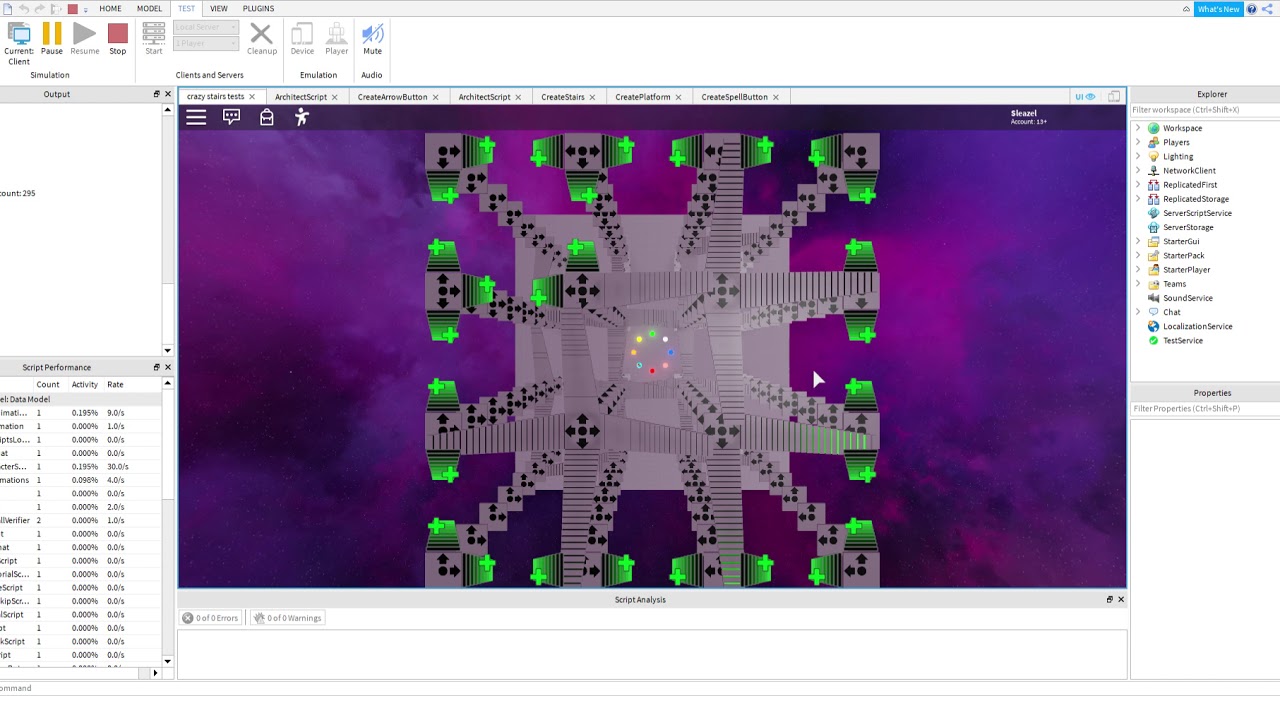 crazy stairs - early architect game play