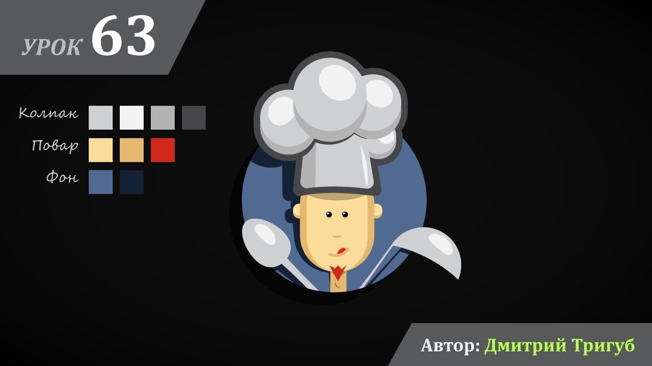 Уроки Adobe Illustrator. Урок №63: Как нарисовать персонаж повара в Adobe Illustrator