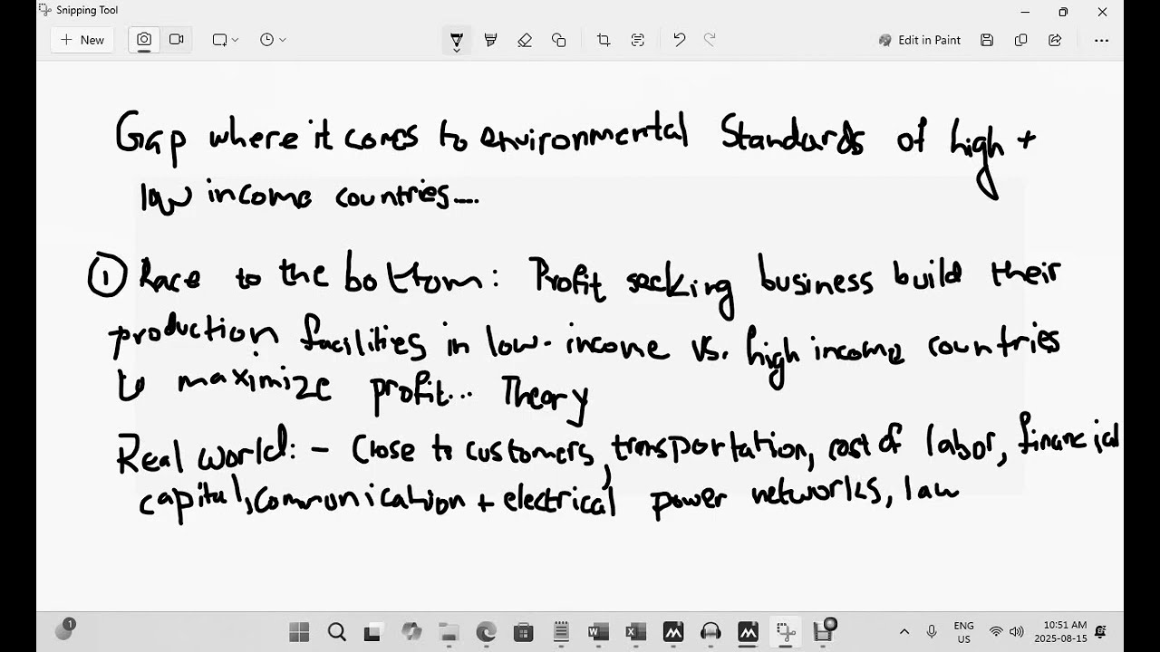 Economics: Production & Environmental Standards