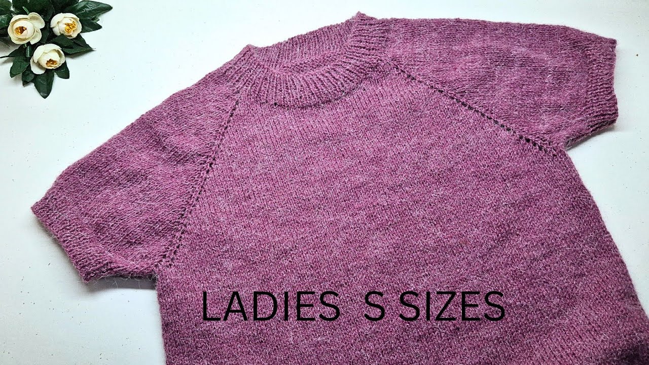 Ladies Half Sleeve  Sweater S Sizes | Easy To Knit Sweater With All Sizes Details 