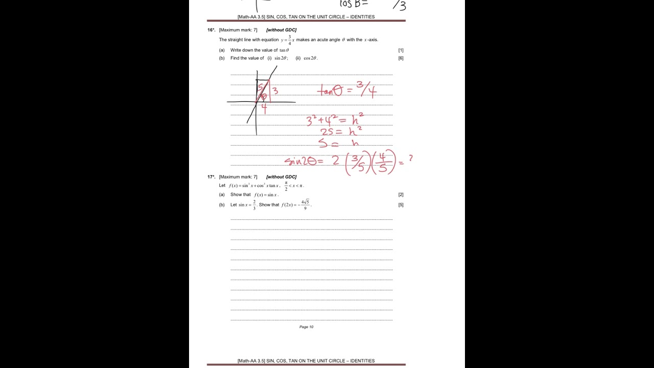 Sin, cos, tan on unit circle 1