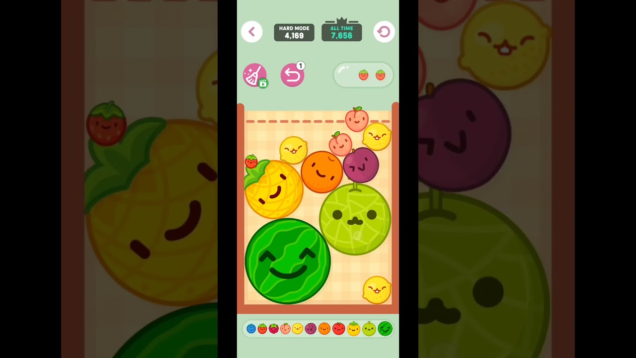 2 watermelons : Fruit merge #shorts #fruitmerge #offlinegames