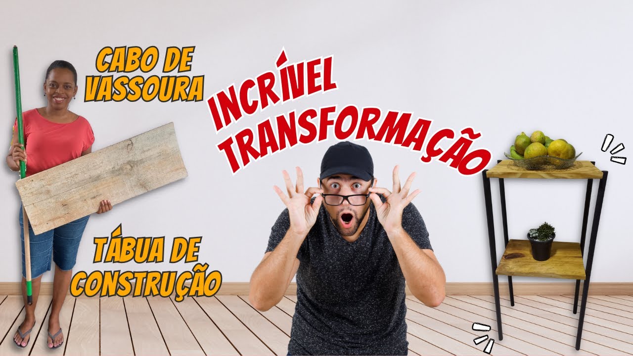 Estante como fazer com cabo de vassoura e tábua de construção #dolixoaoluxo #diy