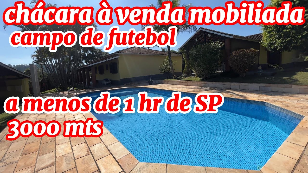 #50 CHÁCARA À VENDA, 3000 MTS, MOBILIADA, CAMPO DE FUTEBOL, A MENOS DE 1 HORA DE SP, POR R$ 1.195.00