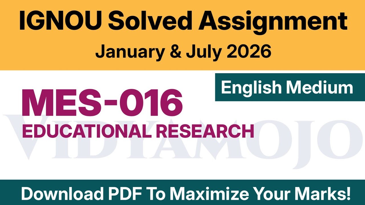 IGNOU MES 016 Solved Assignment 2026 English Medium PDF Download