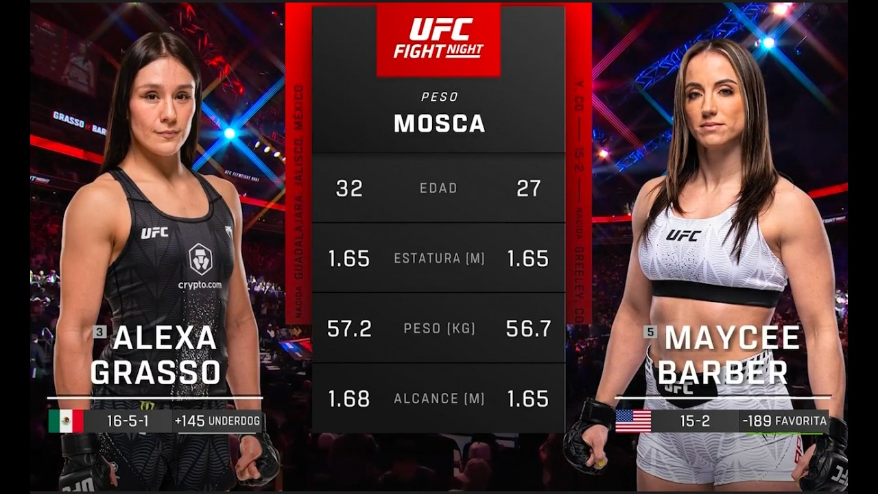 #NocheUFC Pelea Gratis: Grasso vs Barber