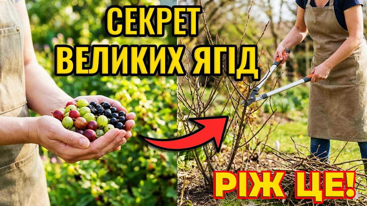 Для ВЕЛИКОГО ВРОЖАЮ: обрізка йошти, агрусу та золотистої смородини.