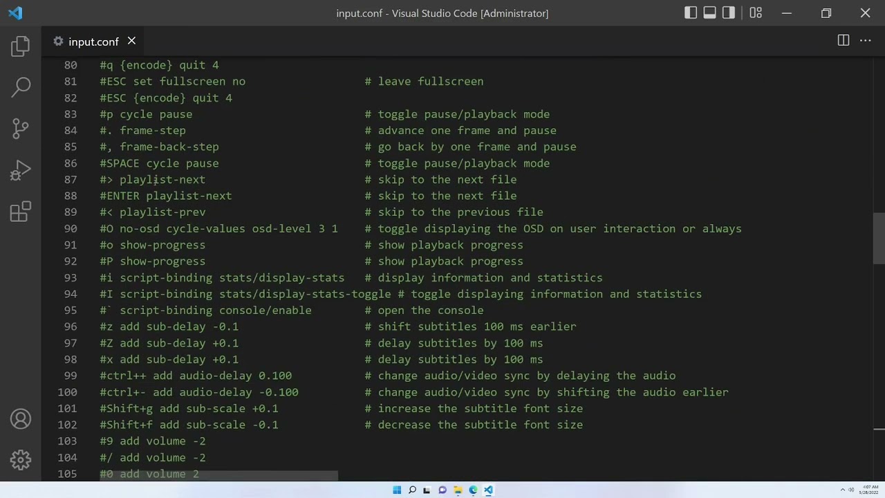 MPV changing keybinding