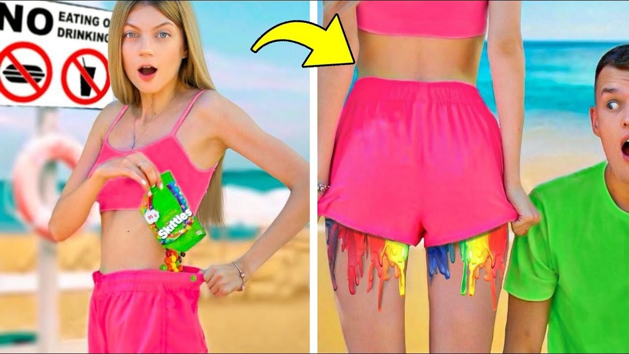 Simple Ways to Sneak Food into the Pool! Pranks Life Hacks Ideas by Mr Degree