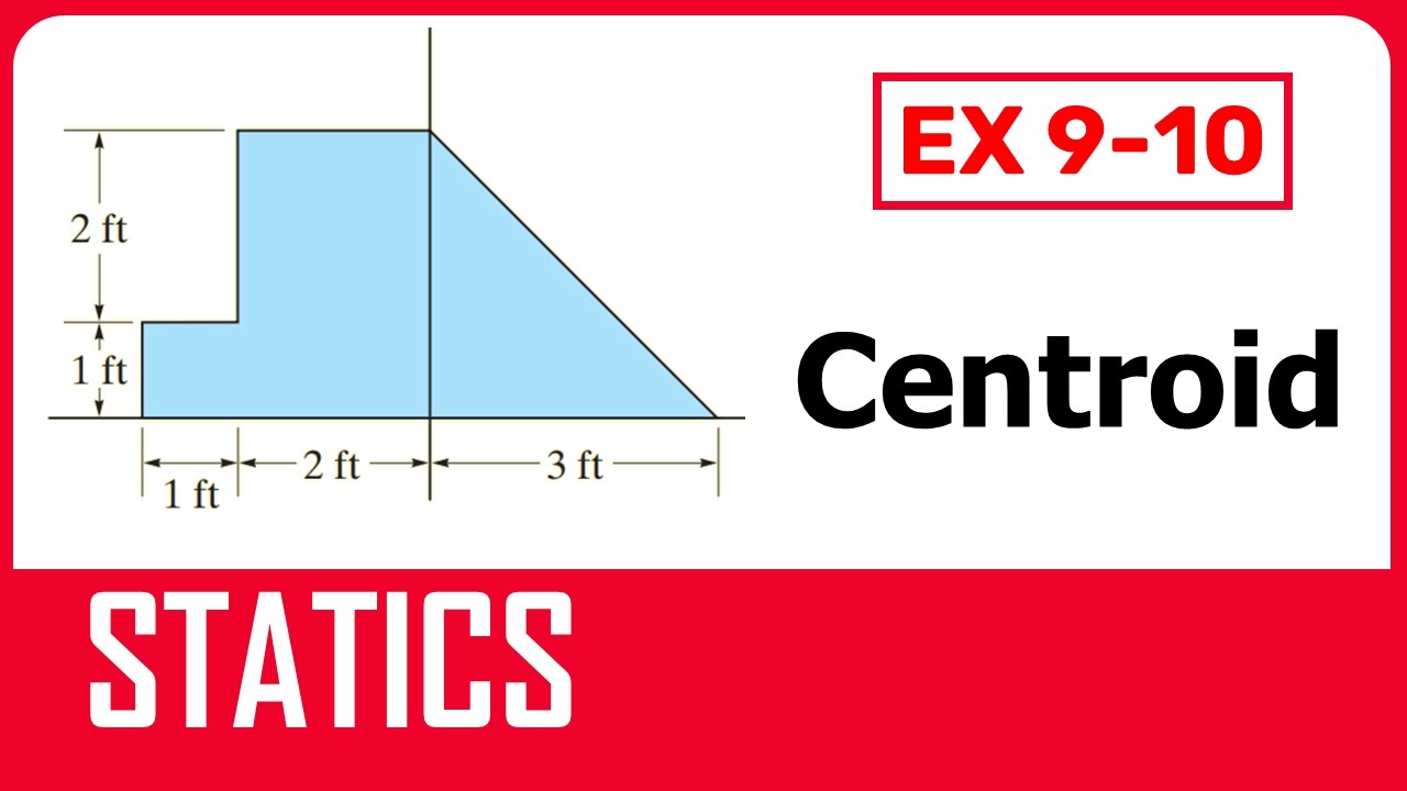 STATICS: Centroid of an area - مثال - مركز الثقل للمساحة