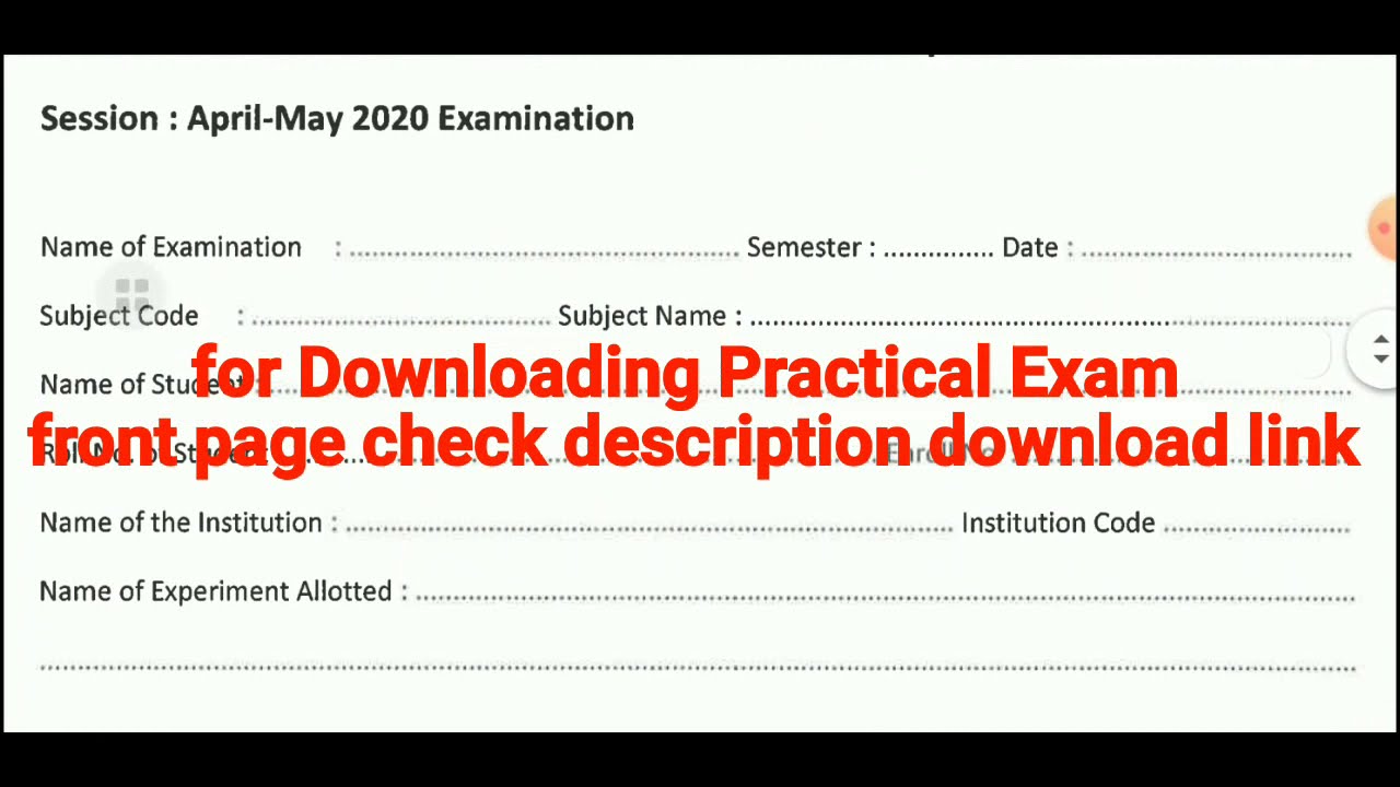 CSVTU practical exam front cover page download | practical front page #csvtu #bhilai #cg #practical