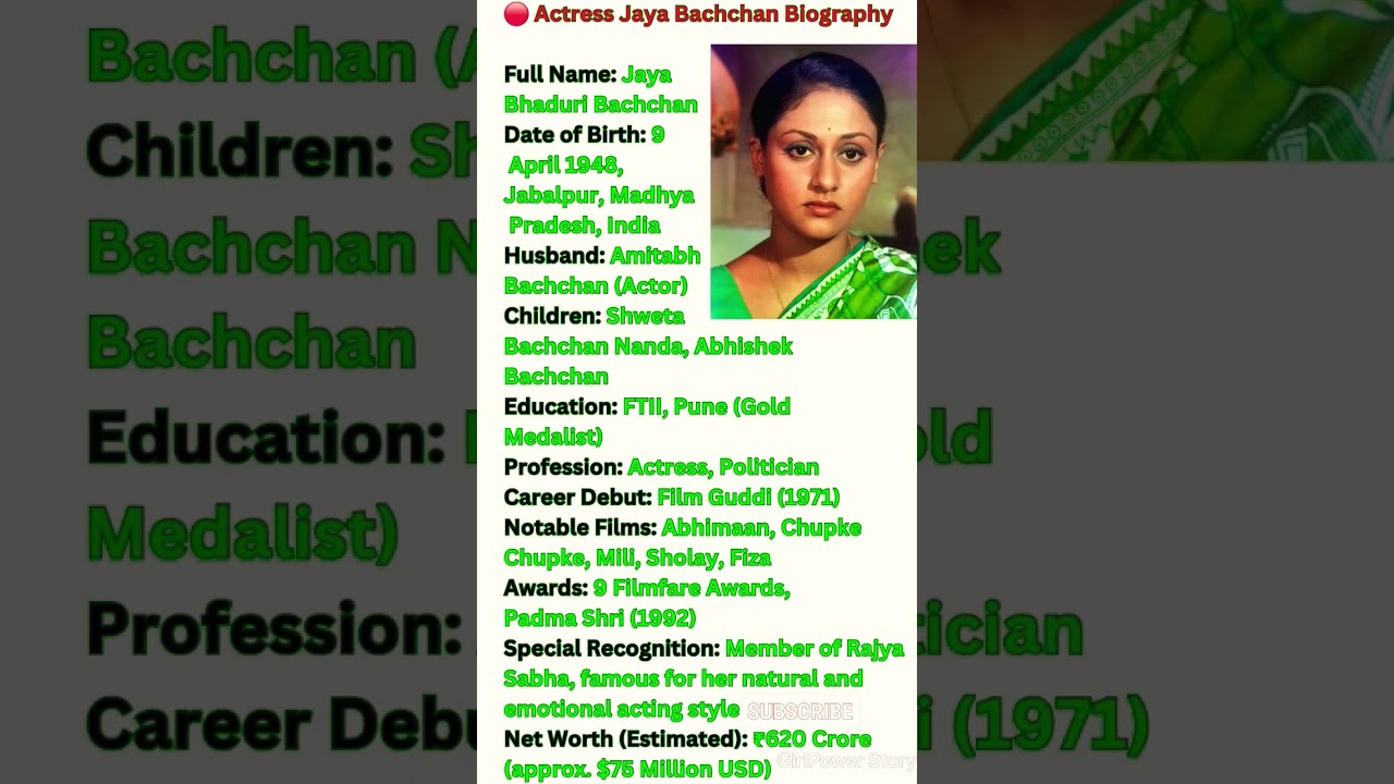👉 Jaya Bachchan Biography | Life Story of Bollywood&rsquo;s Evergreen Actress & Politician