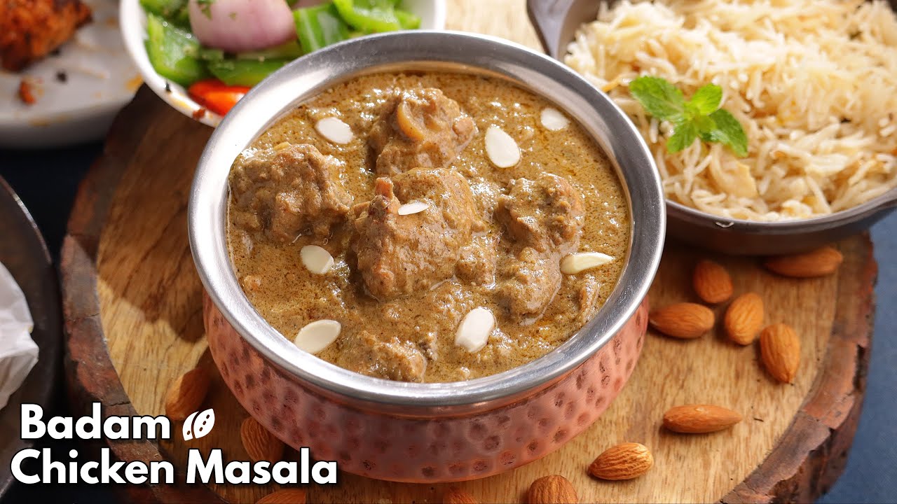 నోట్లో వెన్నలా కరిగిపోయే బాదాం చికెన్ | Almond chicken | Badami chicken masala  | @VismaiFood