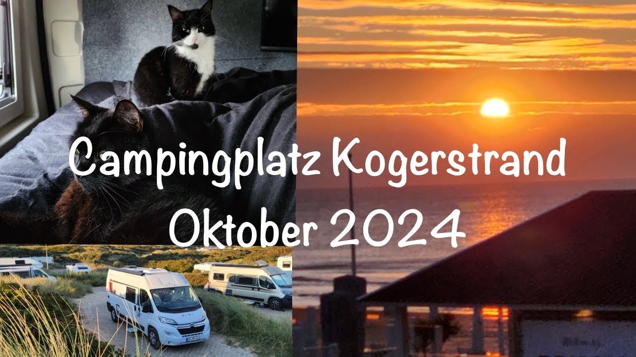 Campingplatz Kogerstrand Oktober 2024 auf Texel, festgefahren im Sand, Camping mit 2 Katzen