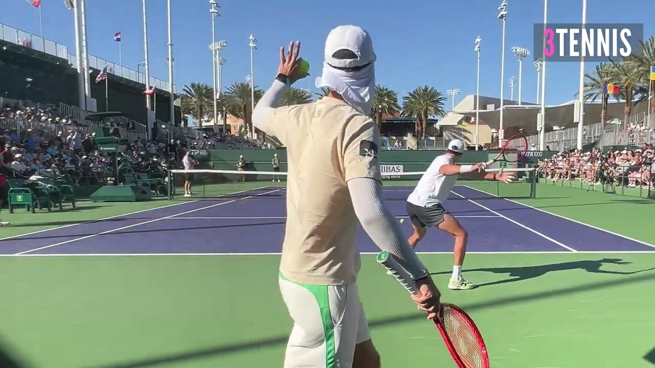 Joao Fonseca (BRA) and Gael Monfils (FRA) Practice | Indian Wells 2026