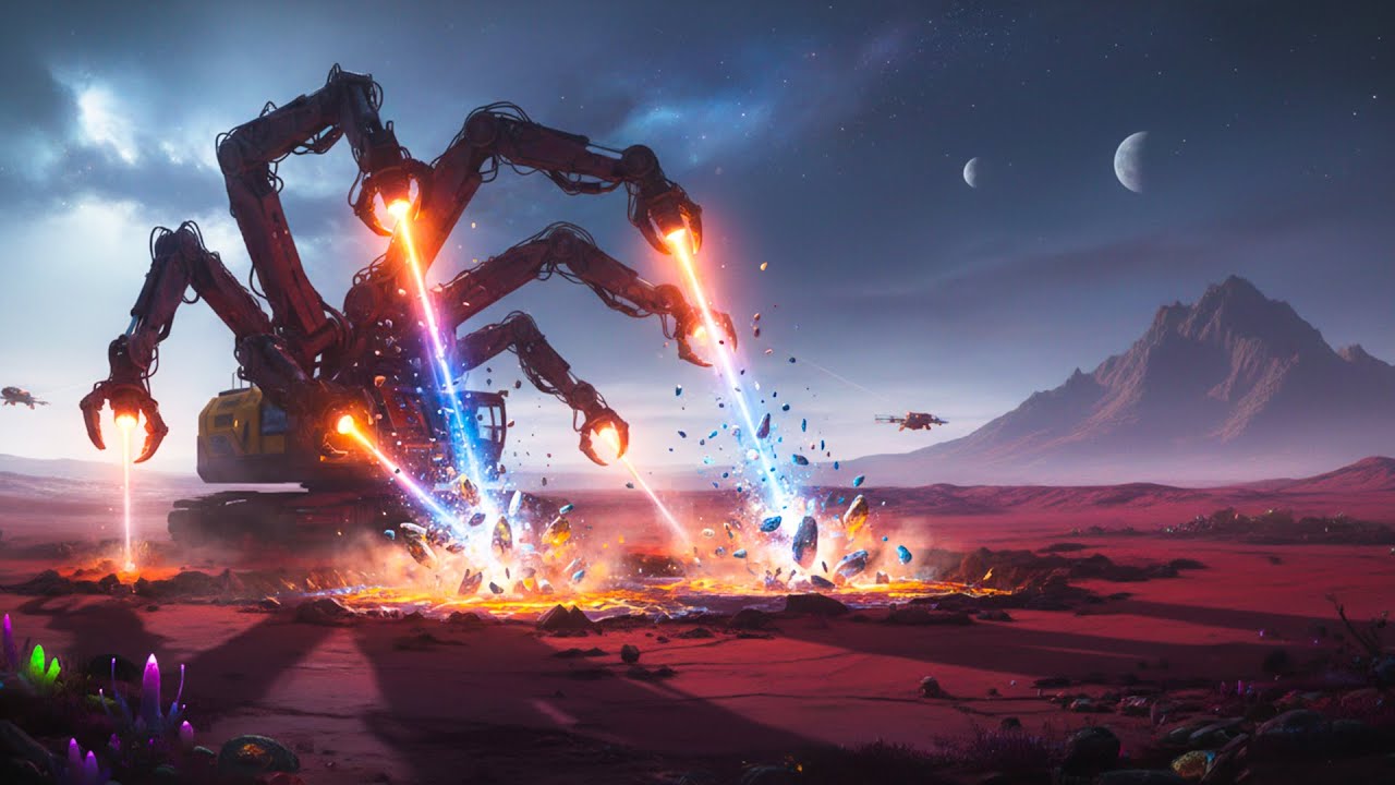 Harvesting the Red Exoplanet — Dark Alien Space Ambient | Machines of a Lost Civilization | 4K