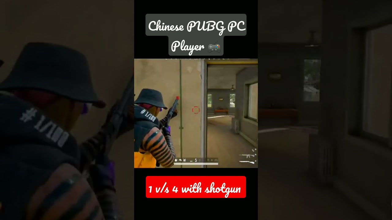 1 vs 4 with shotgun 🎮 Chinese pubg PC Player 😈