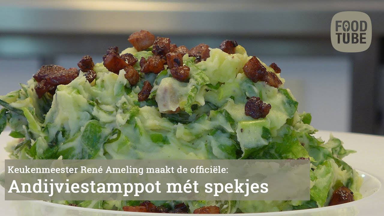Stamppot rauwe andijvie met spekjes