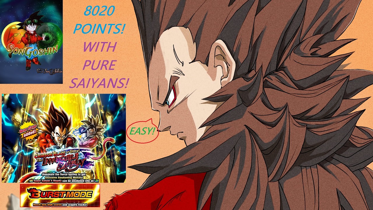 8020 POINTS! PRIDE OF THE SAIYAN WARRIOR RACE BURST MODE WITH PURE SAIYANS! DBZ Dokkan Battle!