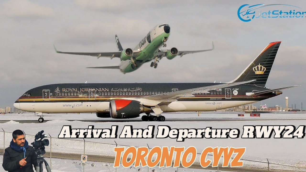 ROYAL JORDANIAN B787'8 And Couple Other #Heavies Landing While Few Other Took Off From RWY24 #video 