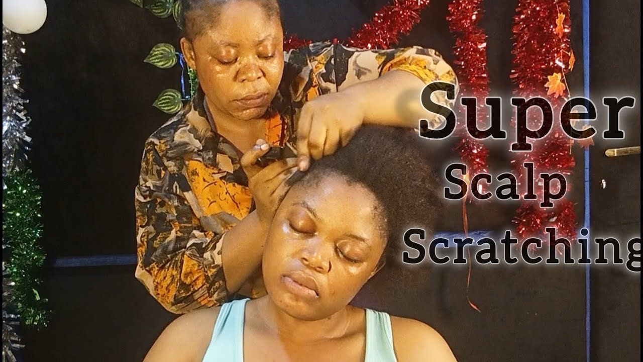 ASMR, Under Scalp Scratching with Nails, Back Massage with bead sound for Relaxation and sleep