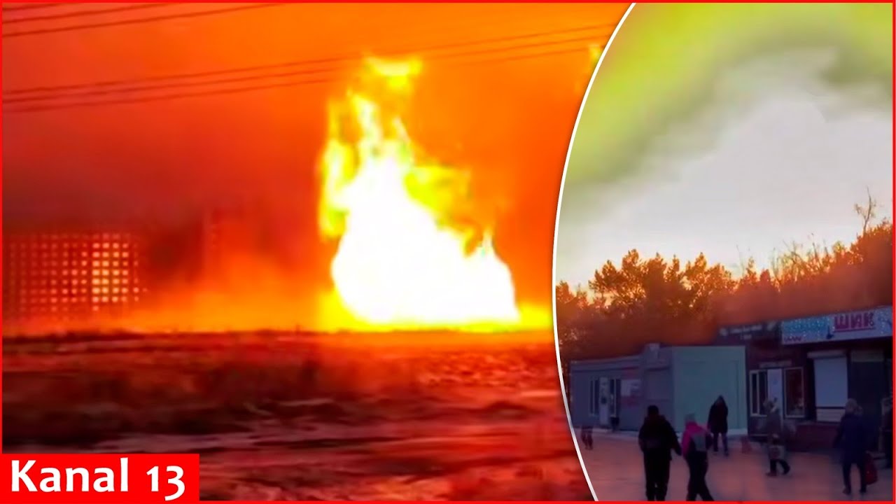 Мощный взрыв на газопроводе в Омской области России; начался сильный пожар
