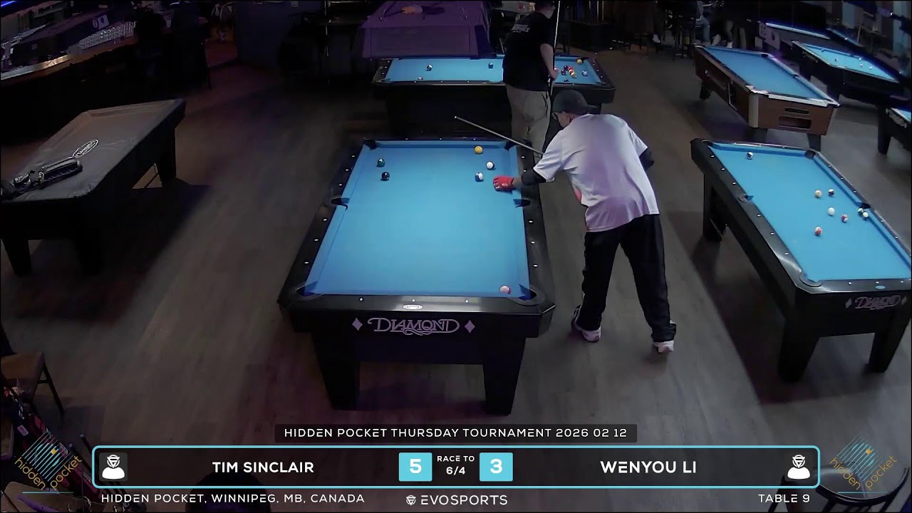 TIM SINCLAIR vs WENYOU LI - HIDDEN POCKET - TABLE 9 | EvoSports