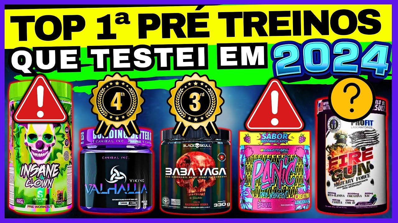 🏆TOP MELHORES PRÉ TREINOS QUE USEI 2024 PRÉ TREINO DEMONS LAB + PANIC + BLACK SKULL + SOLDIERS…