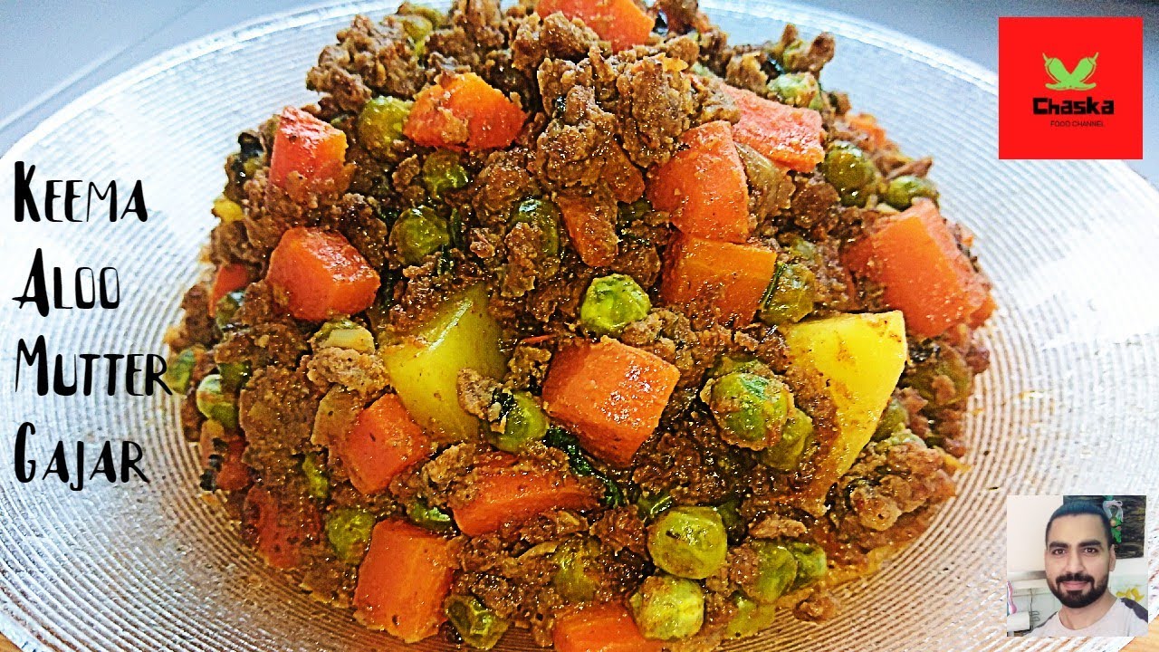 Keema Alloo Mutter Gajar. Mix vegetable. keema with vegetable. how to cook kemma vegetable. Qeema