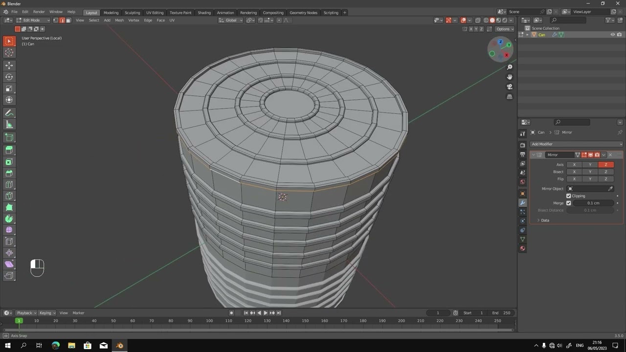 How to make a can in blender for absolute beginners