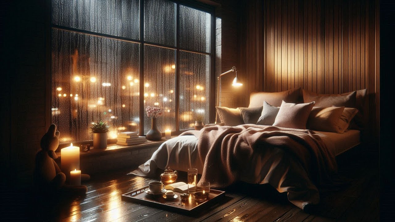 Rainy Night Bedroom Ambience | Rain on Window for Deep Sleep & Relaxation (7 Hours)