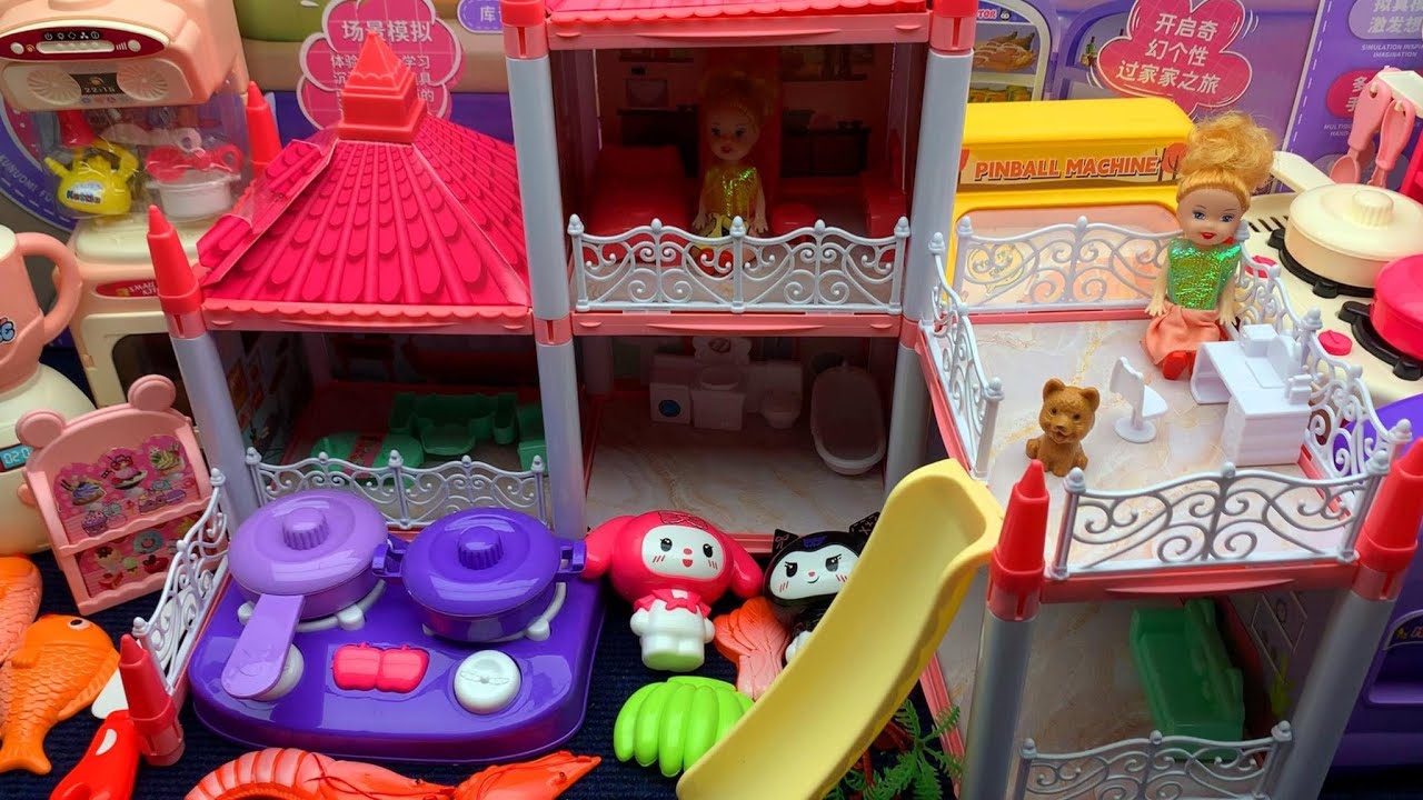 13-Minute Ultra Satisfying Castle Kitchen Doll Pretend Play Toy Set Unboxing ASMR