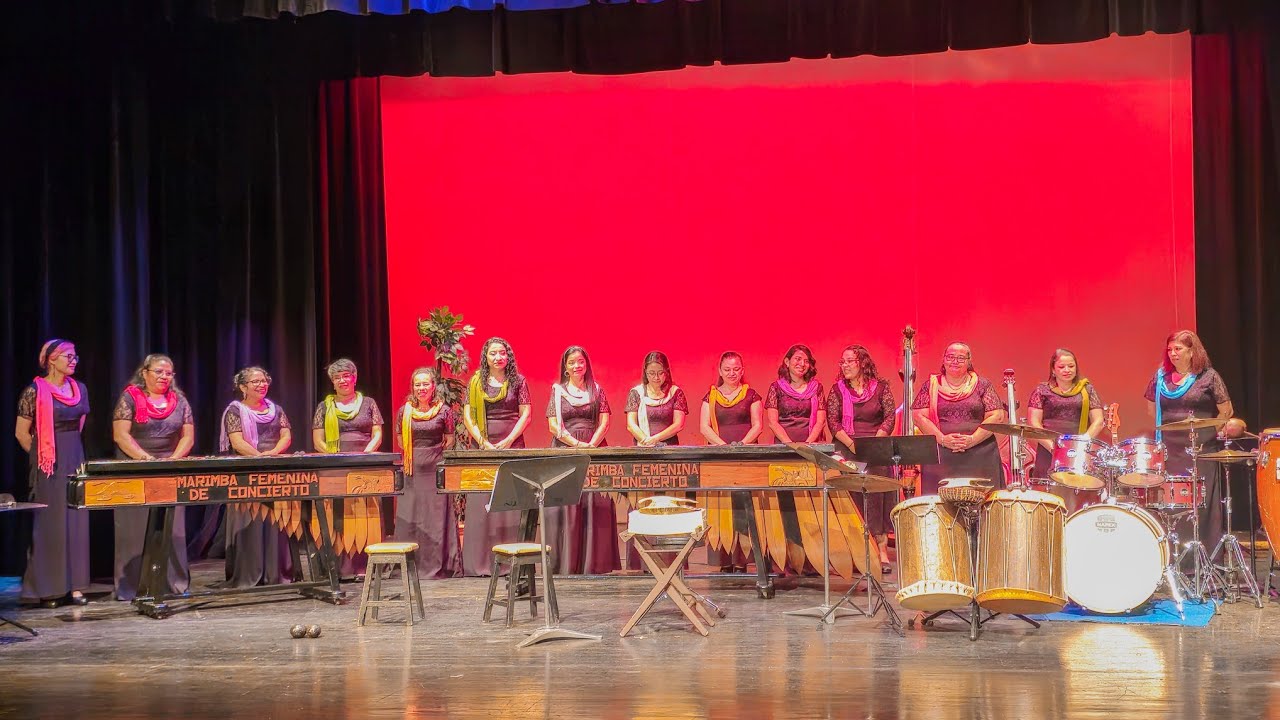 Marimba femenina de concierto: Consonancia musical y Polirítmica en marima.Guatemala15 de junio 2024