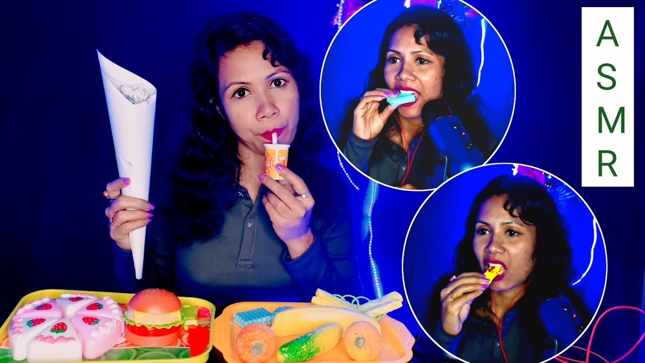 Asmr| Today I will watch a movie with my invisible boyfriend & eating fake foods 😋 fake foods eating