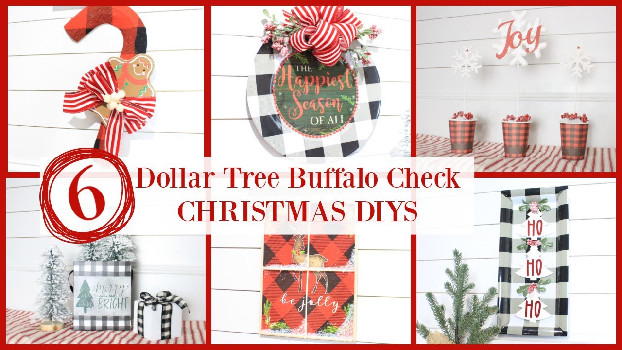 6 DOLLAR TREE CHRISTMAS DIYS 2021 | BUFFALO CHECK DIYS